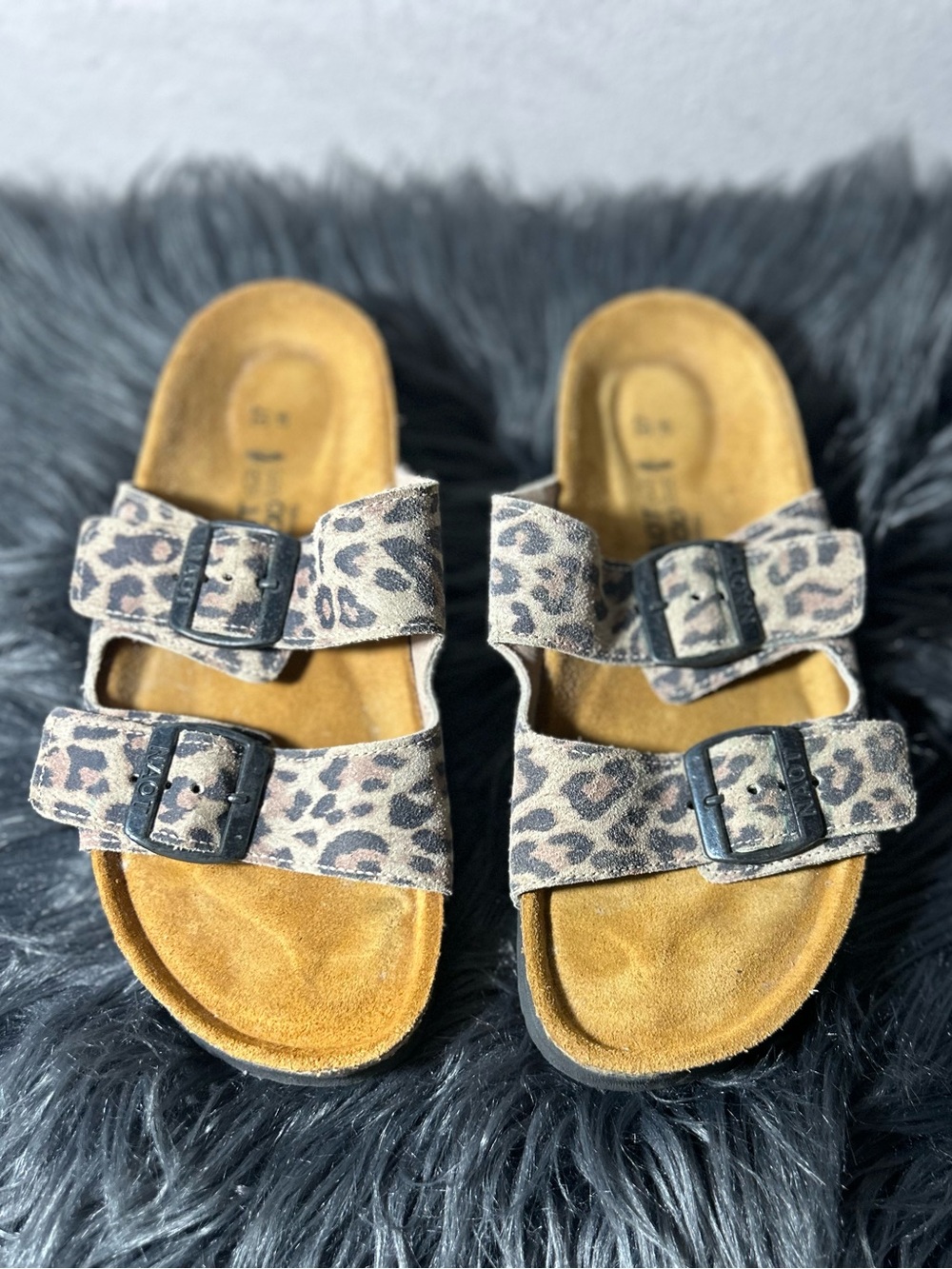 Naot Santa Barbara Sandal Cheetah Leopard Print Double-Strap Slide Sandals Sz L6 - Picture 3 of 9